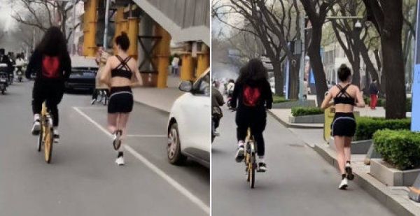 谷爱凌街头跑步又被偶遇啦 我们的朋友太自律了