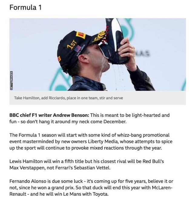 【F1新闻直播室】BBC:2018总冠军没维特尔啥事