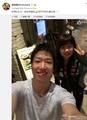 备战不耽误约饭 福原爱微博秀与男队长合影