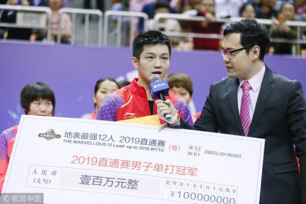 樊振东：再也不用担心教练不给参赛名额 世锦赛也要一直赢下去