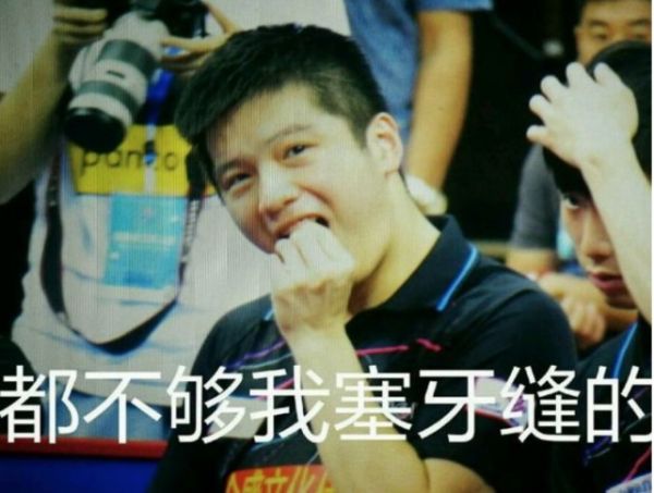表情包：闫安神技坑笑自己 许昕脑壳有点痛