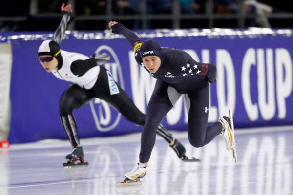 美国速滑名将揽本赛季第五金 个高腿长曾是篮球选手
